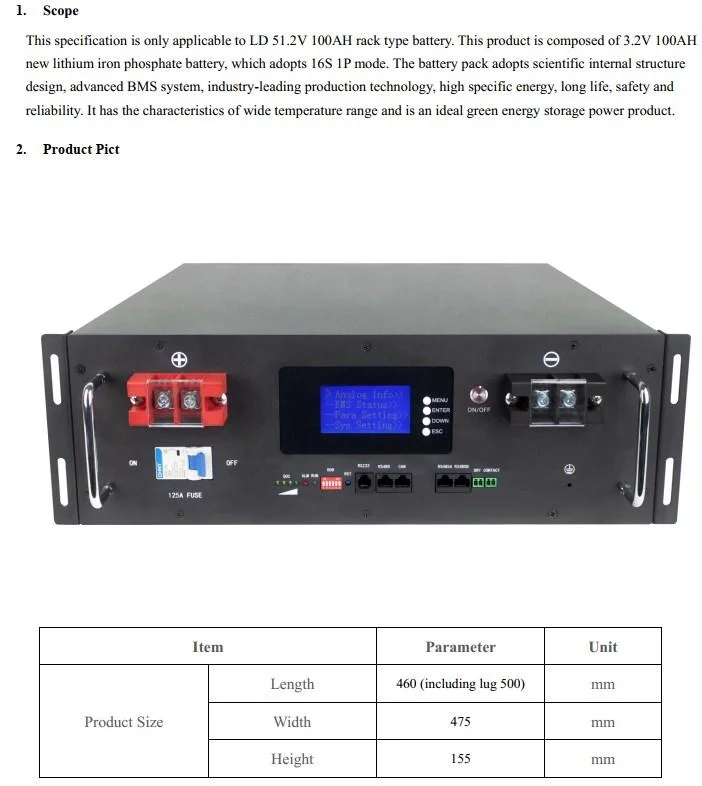 Lithium-Akku 51,2V 48V 100Ah 150ah 200Ah 300ah Li-Ion / Lithium-Ionen LiFePO4 Rack-Akku für UPS Home Solar Energiespeichersystem Powerwall