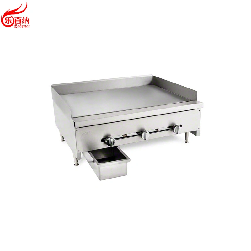 Commercial Kitchen Equipment Gas Manual Control Flat Top Plate Hamburger Griddle Grills in Stainless Steel (CG-36)