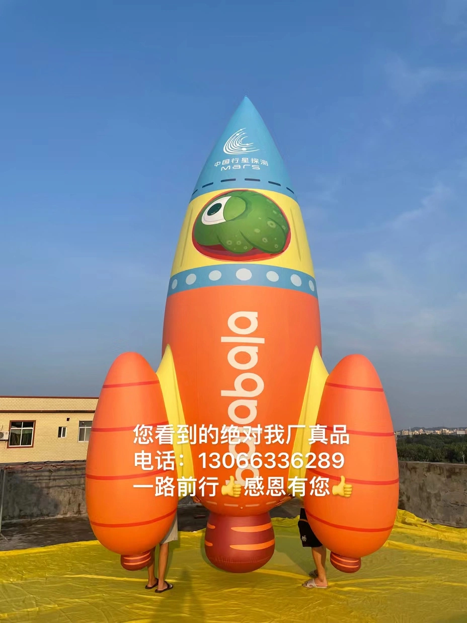 Boyi gracioso PVC inflable publicidad el vuelo de gran cohete espacial modelo globo