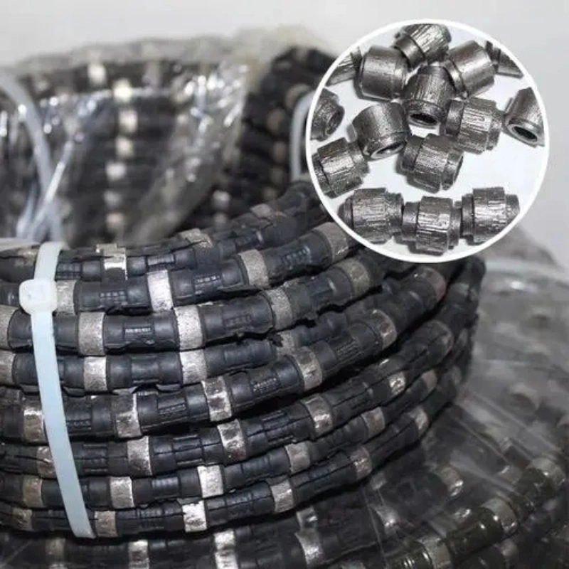 Top Ranking Concrete Rubber Spring Diamond Wire Saw Sintered Beads Cutting Metal Wall