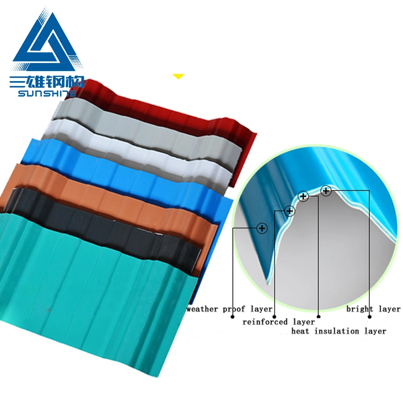 Color Lasting 15 Years Apvc 1050 Residential Housing Roof Tile