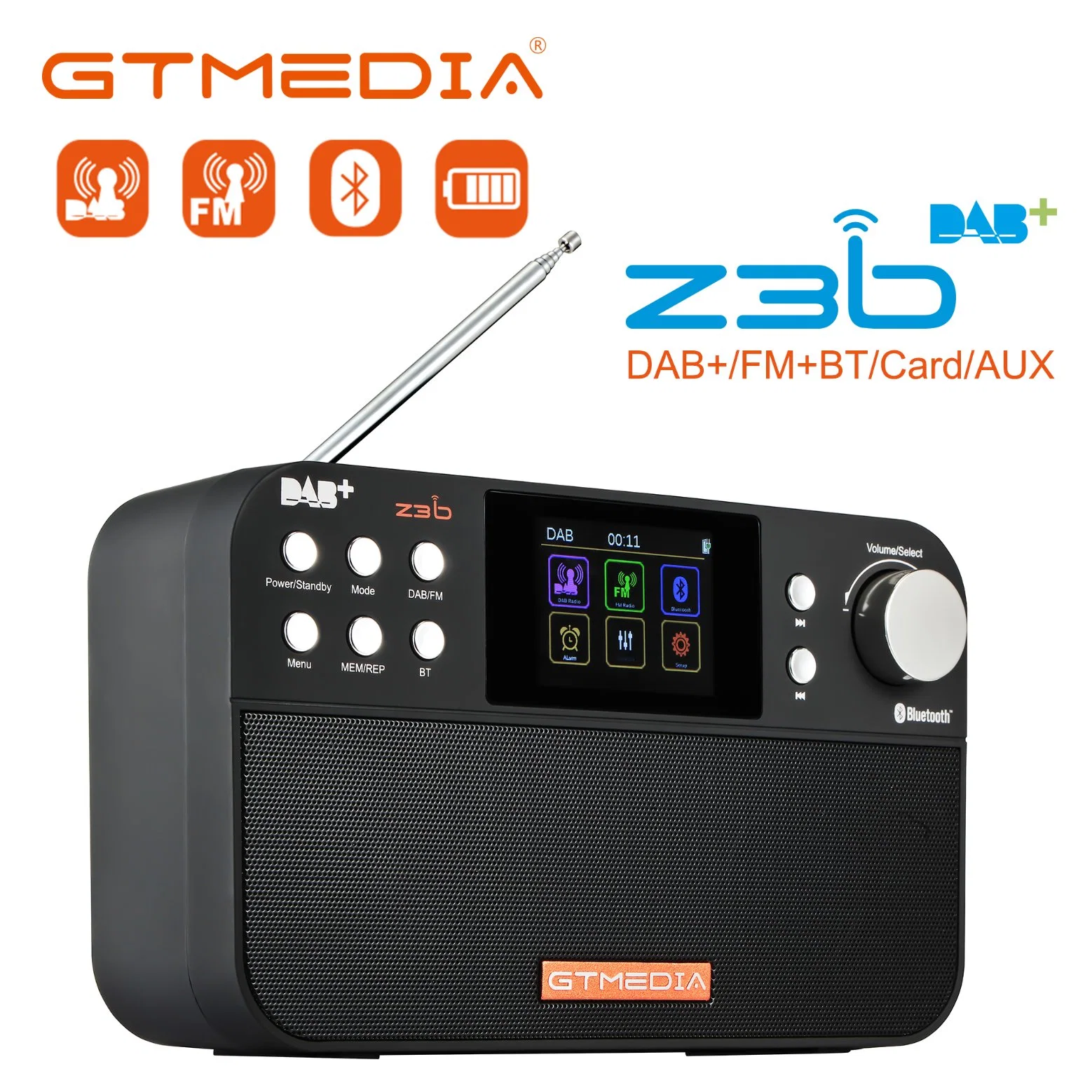 Gtmedia Z3b+ DAB/FM+Bt 2.4 polegadas LCD/TFT Monitor Colorido Radio