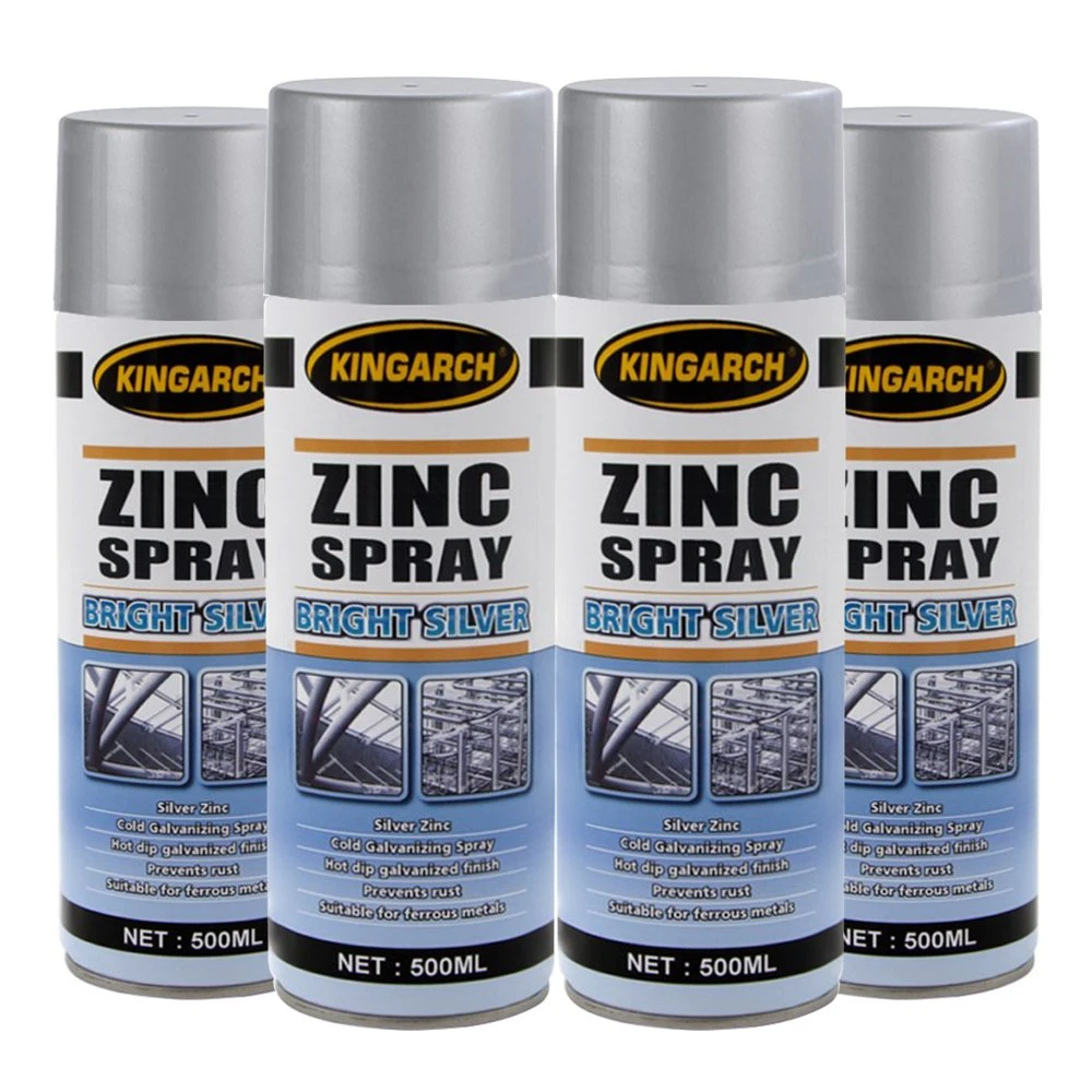 Metal Surface Bright Galvanizing Zinc Spray Aerosol Paint for Repair Hot Galvanized Parts