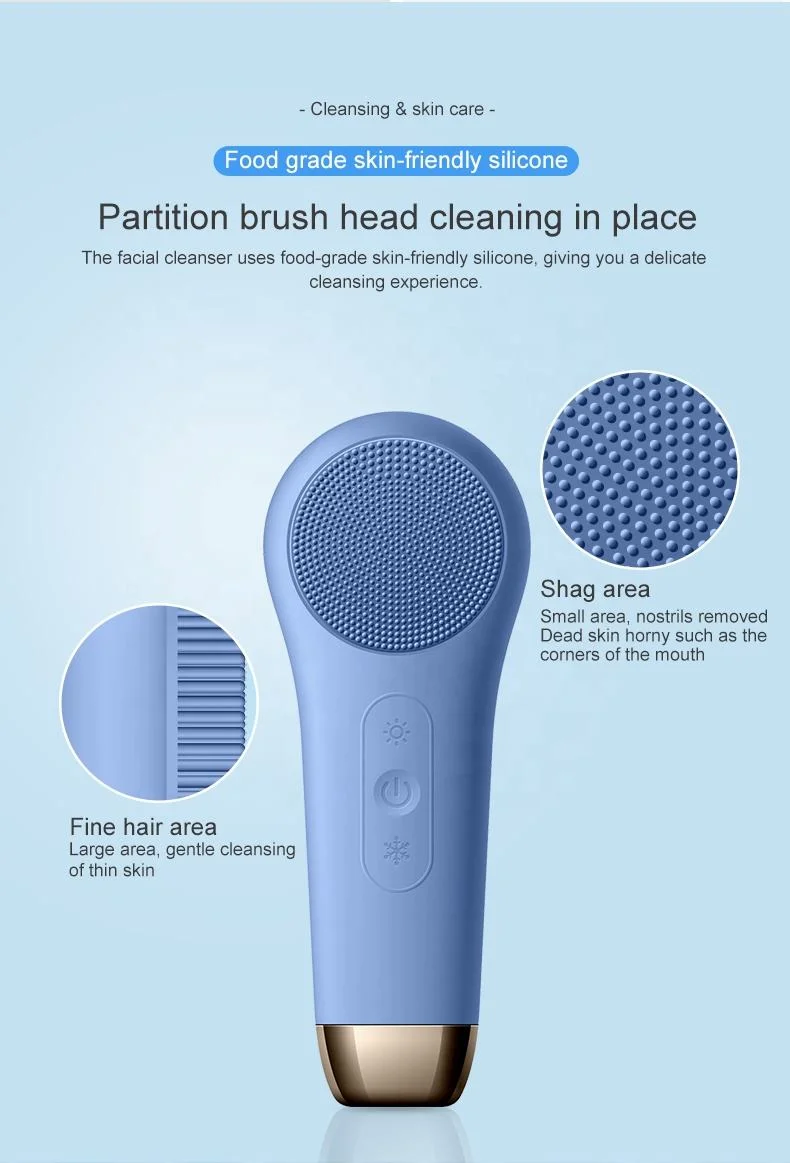 New Design Electric Heat Cool Deep Cleansing Facial Brush Face Cleaning Beauty Personal Care Home Use Tool Beauty Equipment