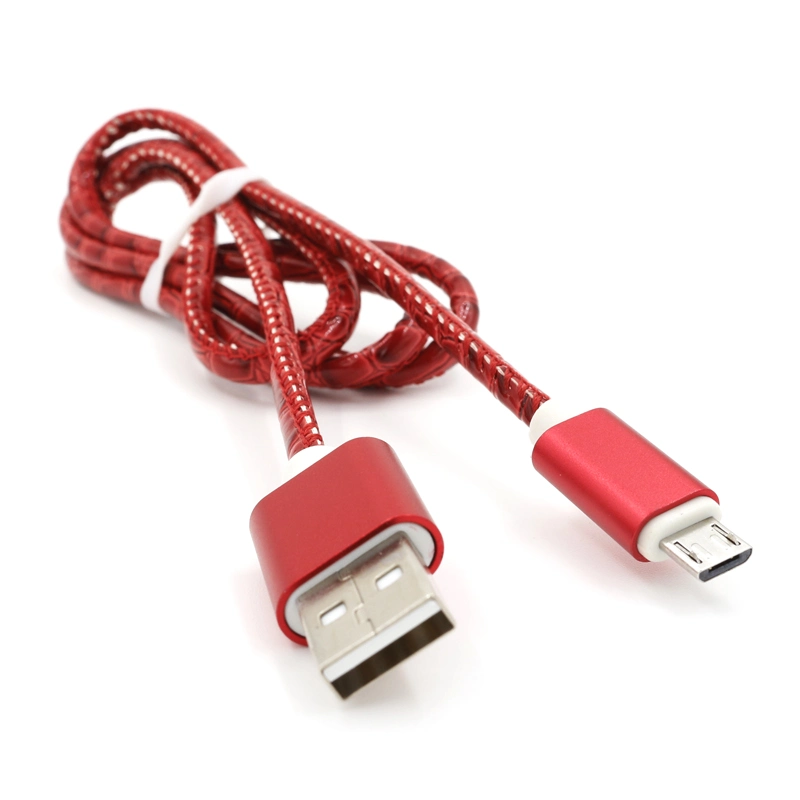 Crocodile Leather USB Data Mobile Phone Cable for iPhone and Andriod