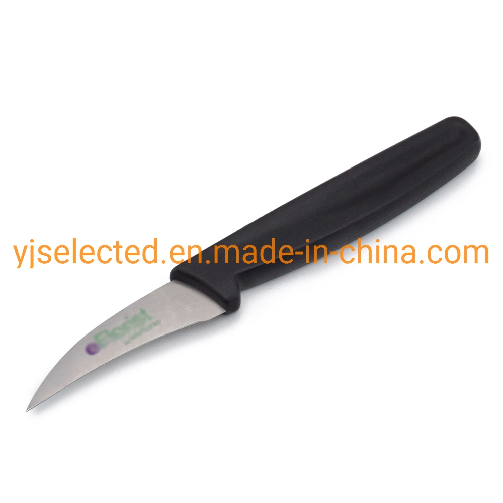 2 1/2 Inch Bird's Beak Paring Knife with Black Polypropylene Handle