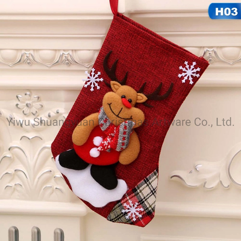 New Design Christmas Stockings Sock Candy Stockings Bag for Kids Xmas Tree Hang Decor New Year Christmas Decorations for Home