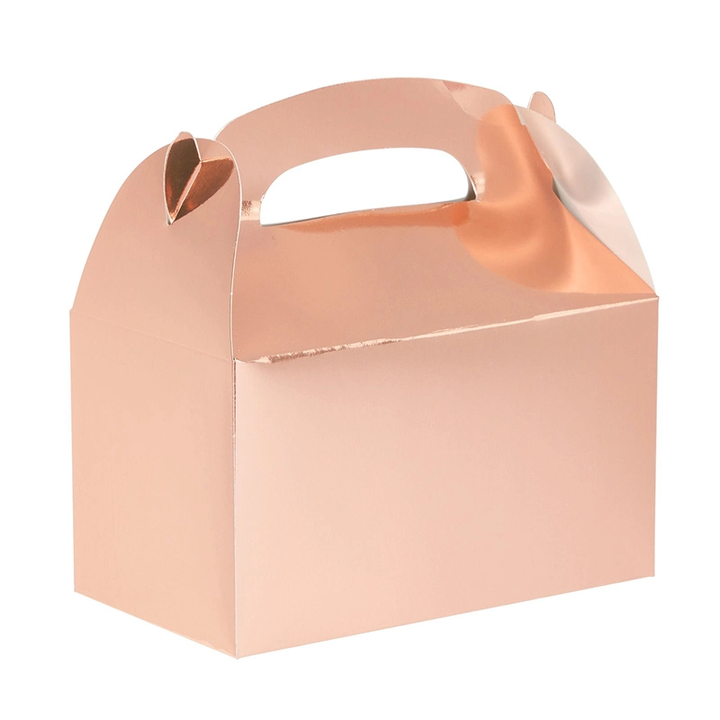 Bright Colors Gable Box Portable Paper Cake Bag Breakfast Candy Cheese Cake Box with Handle