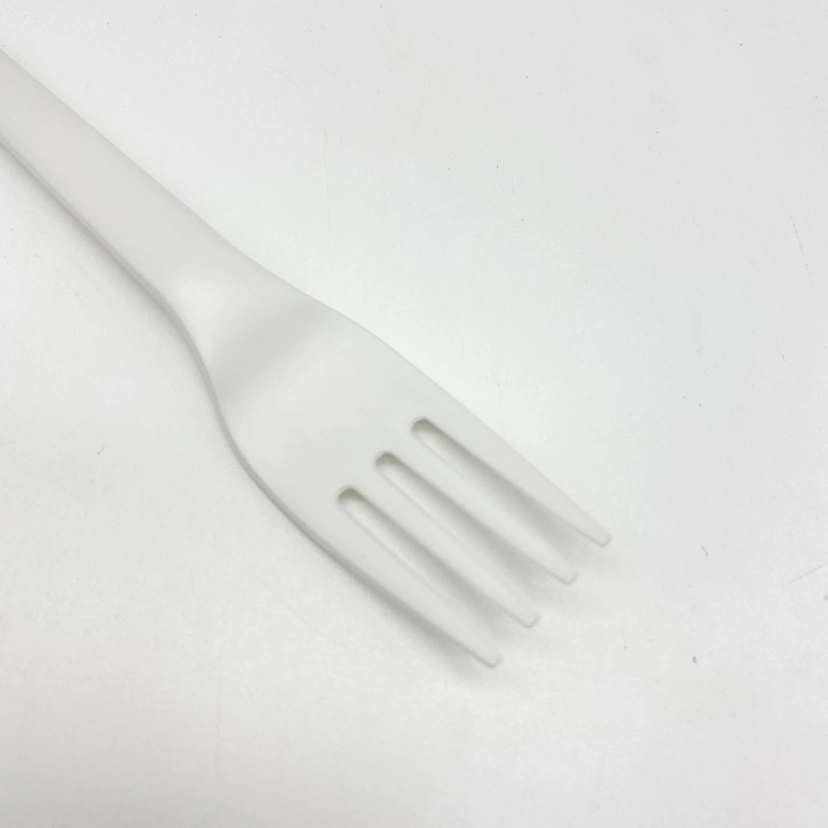 Heat-Resistant 100% Compostable Whitecutlery Disposable PLA Fork