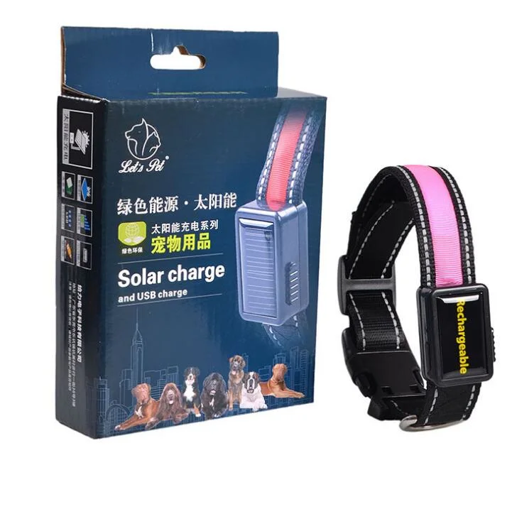 OEM Logo Charging LED Dog Collar USB Rechargeable for Puppies