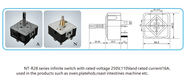 Interruptor de la infinita gama eléctrica para la regulación de calor/horno/Platehob/asado de intestinos máquina