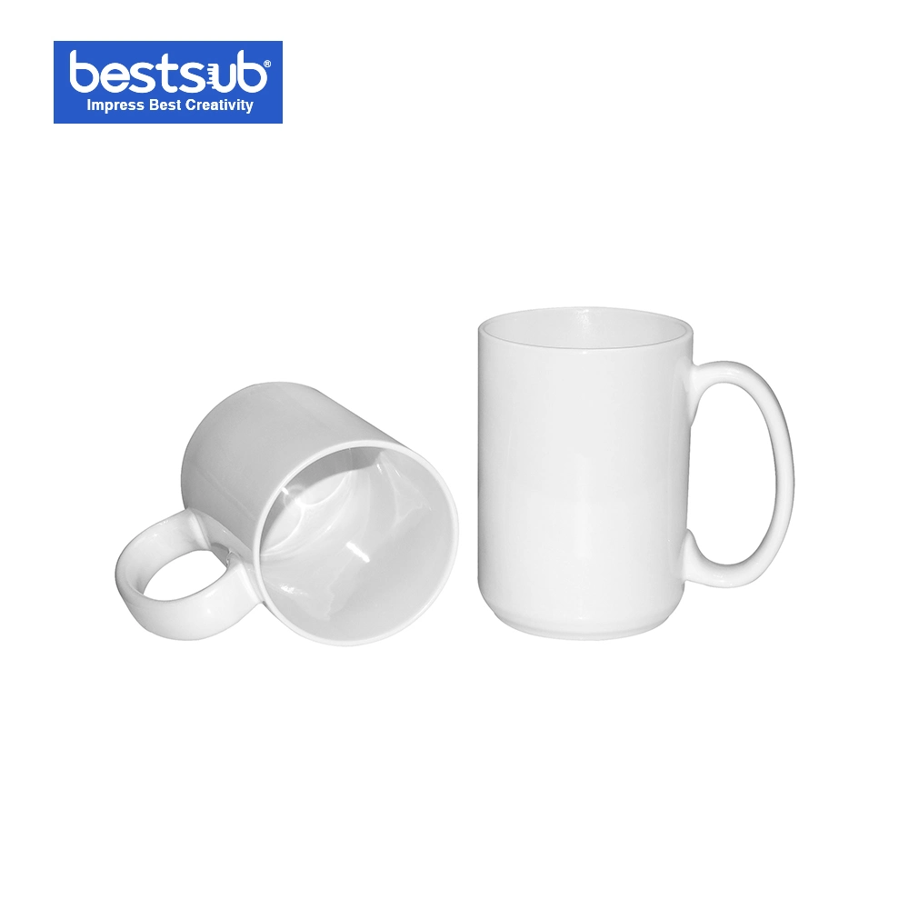 Bestsub Sublimation Promotional 15 Oz White Ceramic Photo Mug Coffee Cup