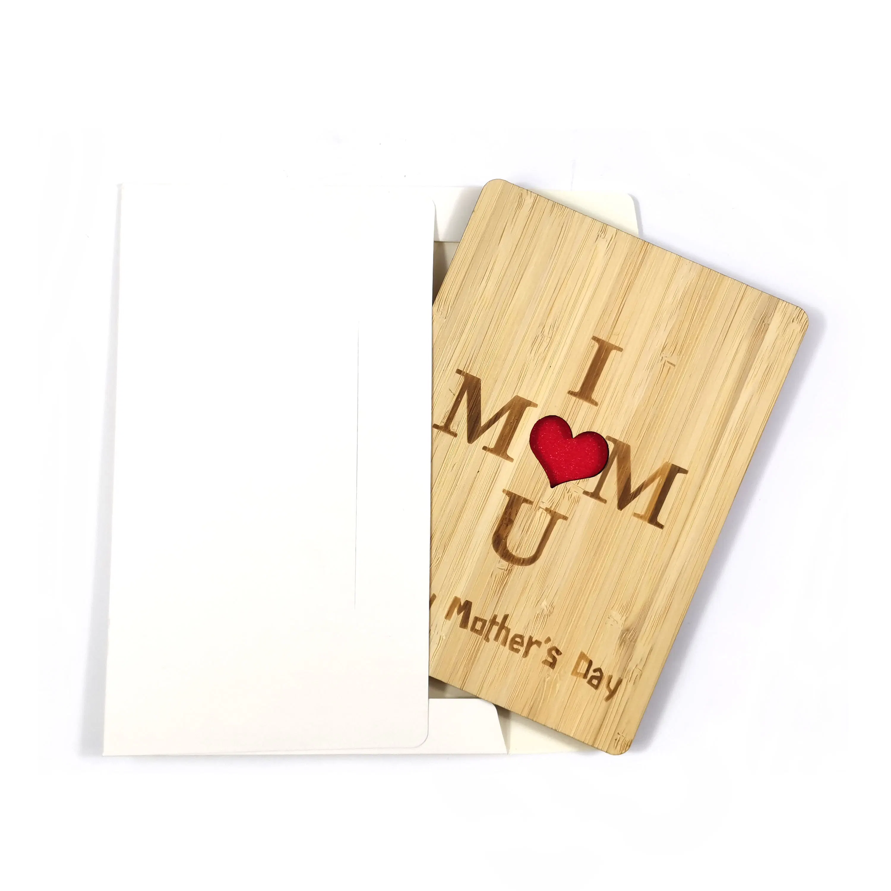 Personalized Bamboo Greeting Card on Valentines Day and Birthday Gift