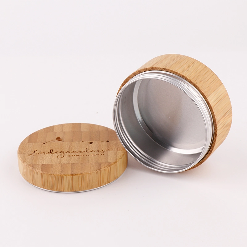 Bamboo Wooden Aluminum Jar Refillable Packaging