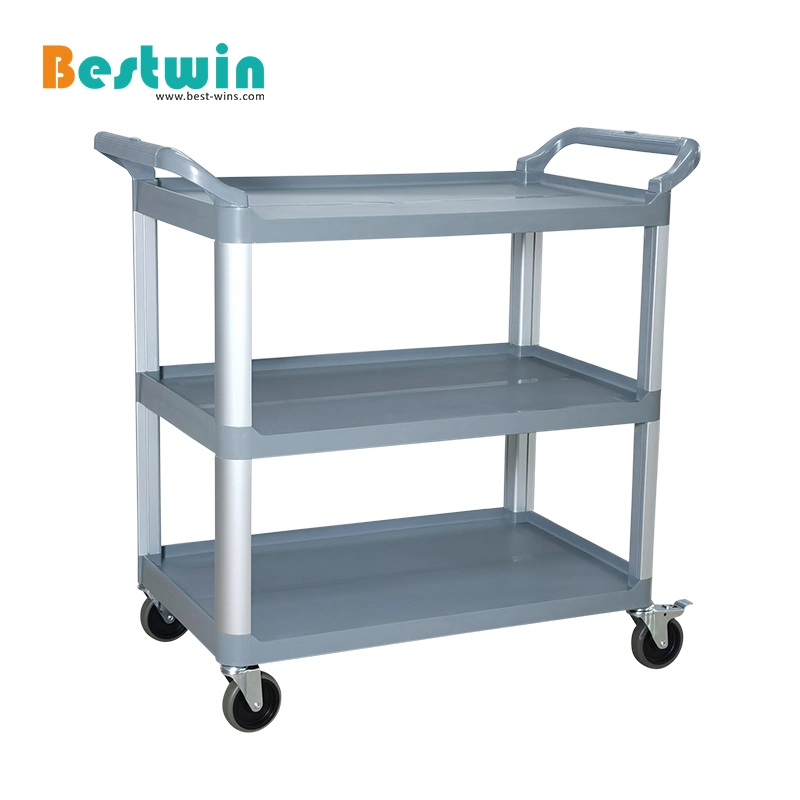 Multifunctional Plastic Service Trolley Kitchen Restaurant Utility Cart