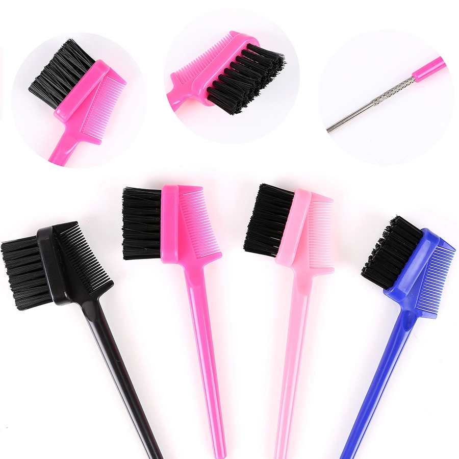 Double-Sided Edge Control Hair Comb Three Head Makeup Brush Household Eyebrow Comb Makeup Tools