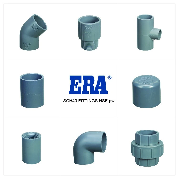 ERA Manufacture UPVC/PVC/Kunststoff/Druckrohrfittings ASTM D2466 NSF &amp; UPC Zertifikat Sch40 Weibliche Ellenbogen