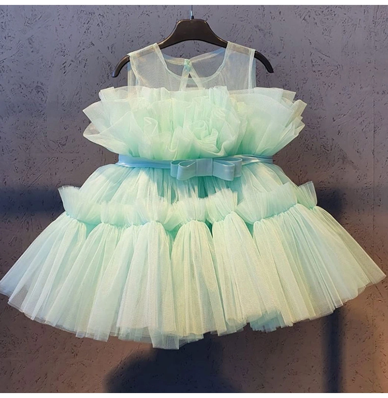 Girls Wear Wedding Dress Puffy Girls Party Garment Baby Ball Gown Sleeveless Gown 7 Colors