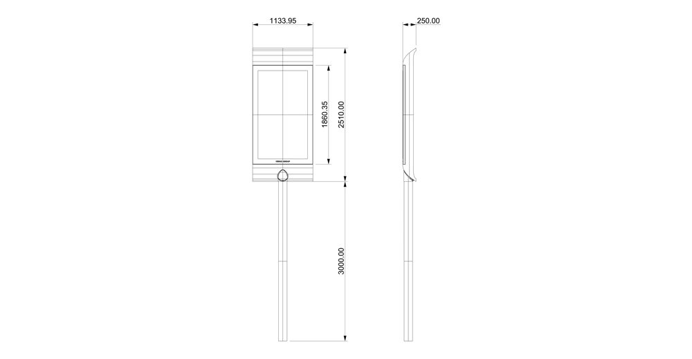 Airport Digital Video Advertising Lamppost LCD Display Advertising Player Customized