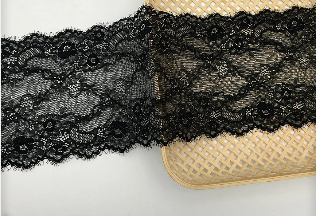 Factory Wholesale/Supplier Black and White Eyelash Elastic Lace Underwear Clothing Accessories Decoration