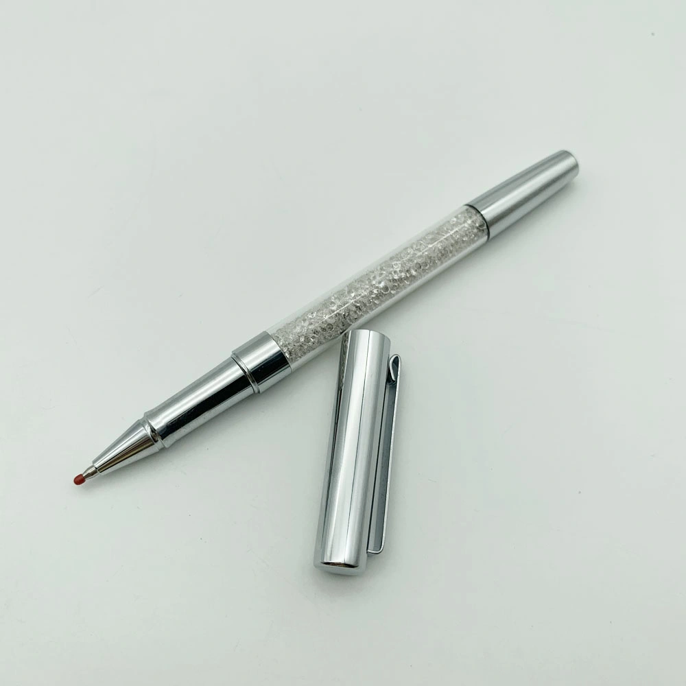 Luxury cor customizada cintilantes bola de cristal Promocional Caneta caneta de cristal com tampa
