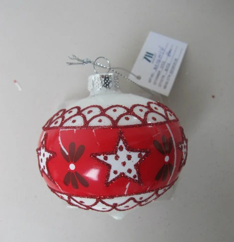 Hanging Christmas Glass Ball with Decal