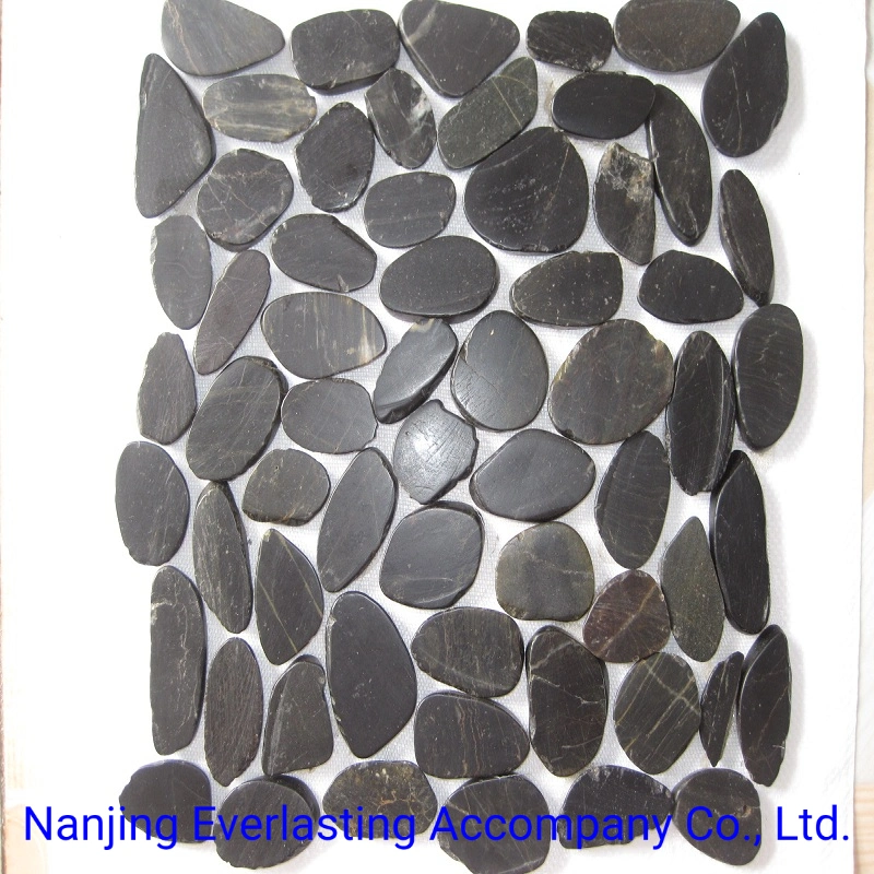 River Stone Polished Pebbles on Net Floor Mosaic