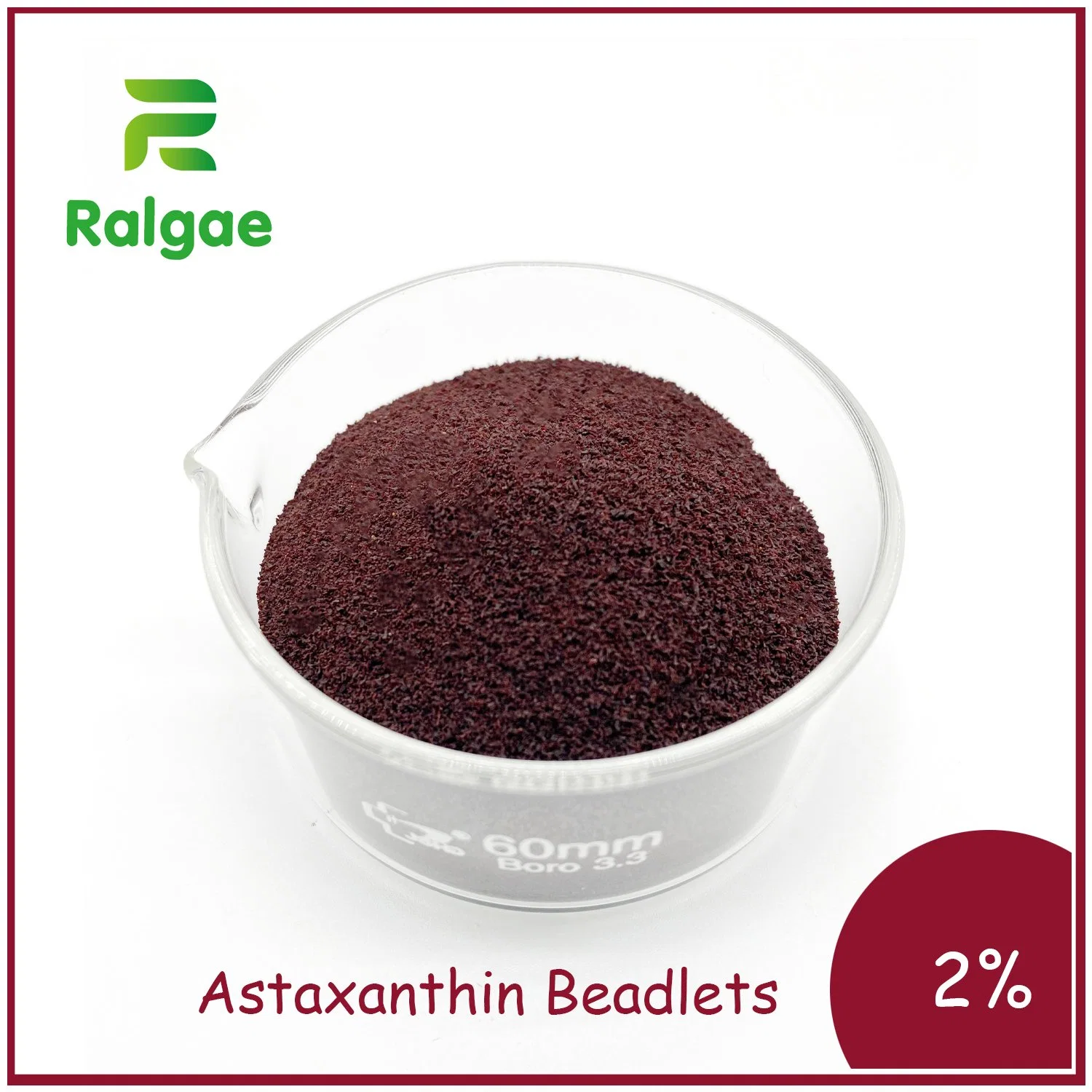 astexanthin Beadlets 2 ٪ باردة المياه Soluble المواد الغذائية المضادة للأكسدة الصحة الغذائية التغذية