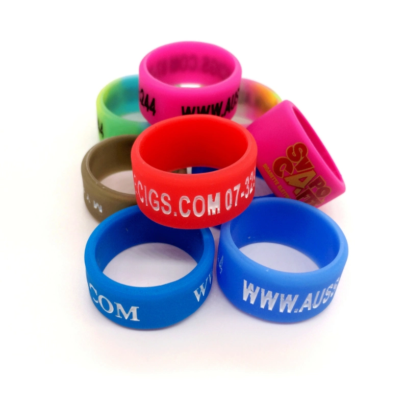 High Quality Promotional Amazon Colors Debossed Logo Rubber Bracelets in Special Size PVC Rubber Silicone Ring