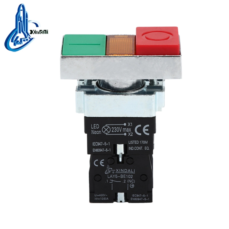 Lay5-Bw8465 on off Green and Red Double Electrical Light Switch Button