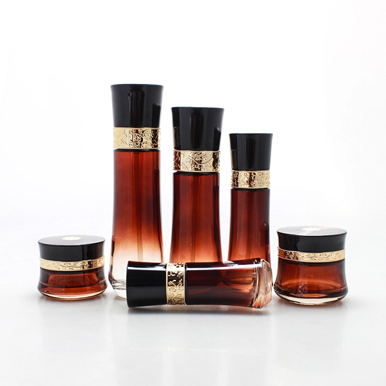 Luxury Cosmetic Bottle Set Skin Care Glass Bottle Lotion Cosmetic Perfume Bottle Set