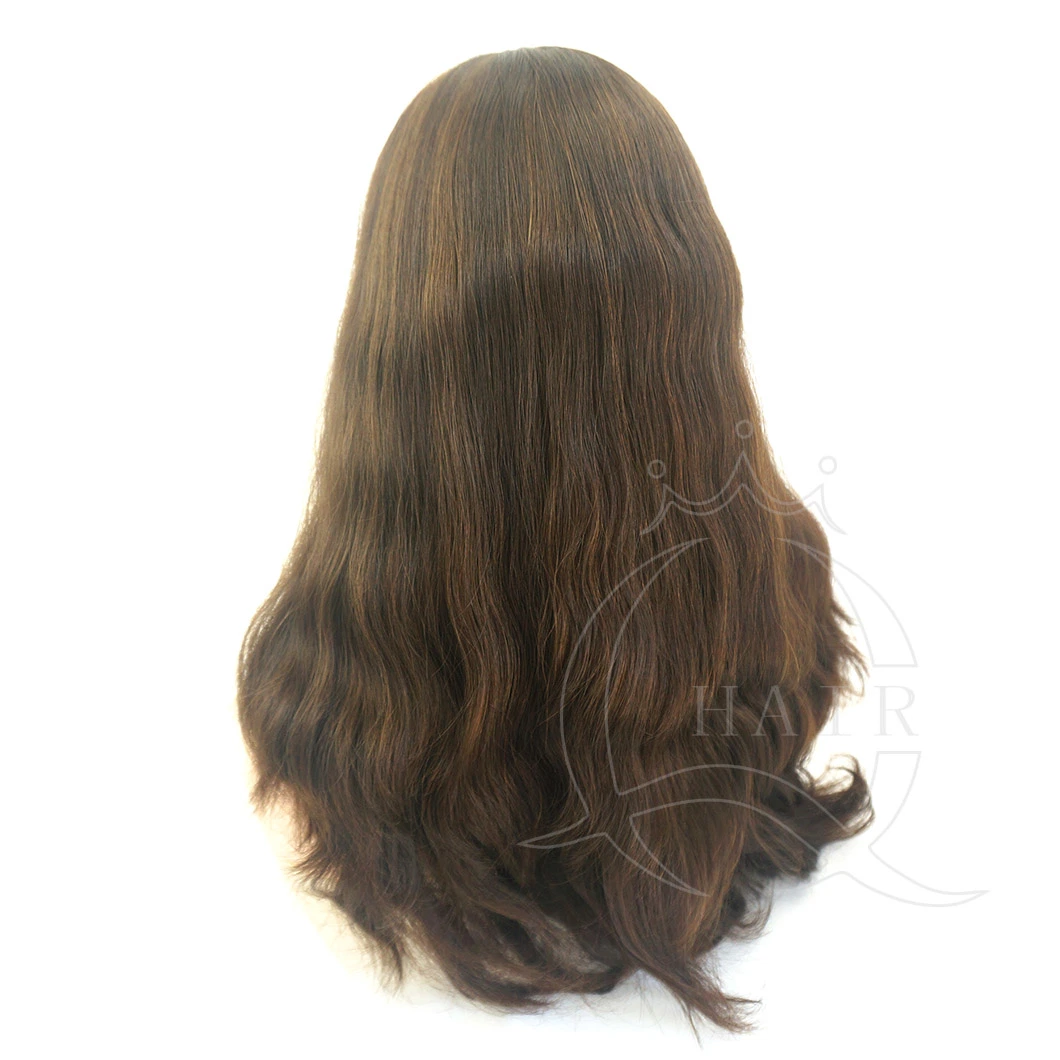 Women Sheitels 17inches Dark Brown Color Heavy Density Wigs Natural Wave Silk Top Wigs Jewish Wigs Perruque Kosher Wigs Culture Wigs Custom Wigs