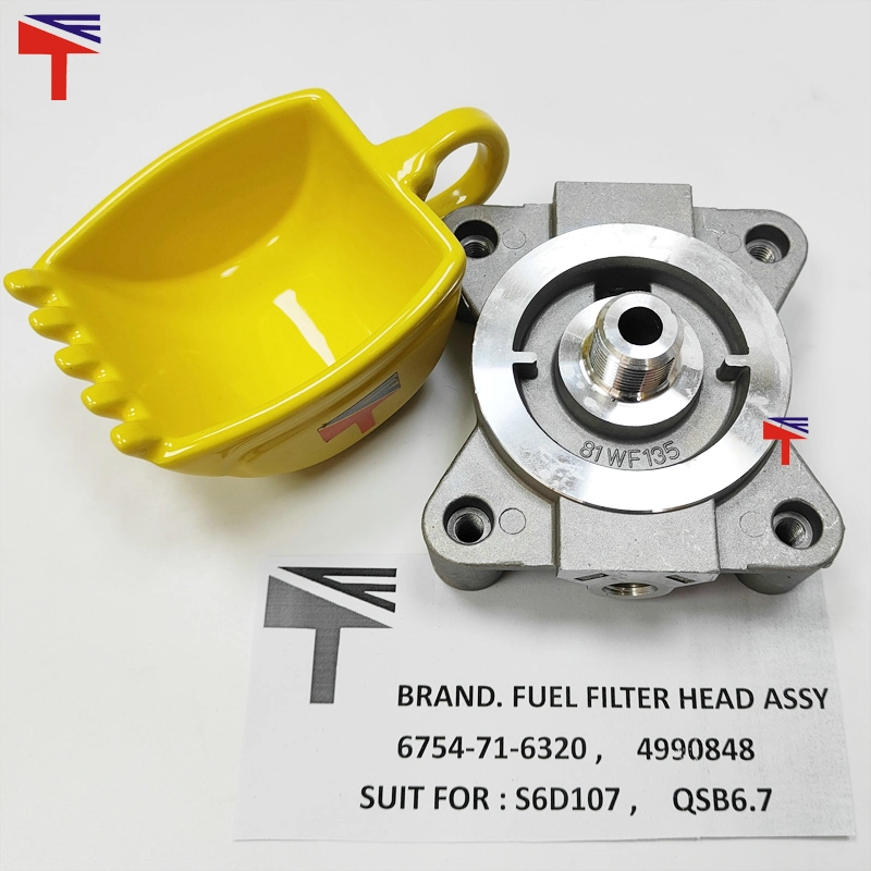 Excavadora de piezas del motor diesel de la cabeza del filtro de combustible Assy 4990848 6754-71-6320 para el MOTOR S6D107 Qsb6.7
