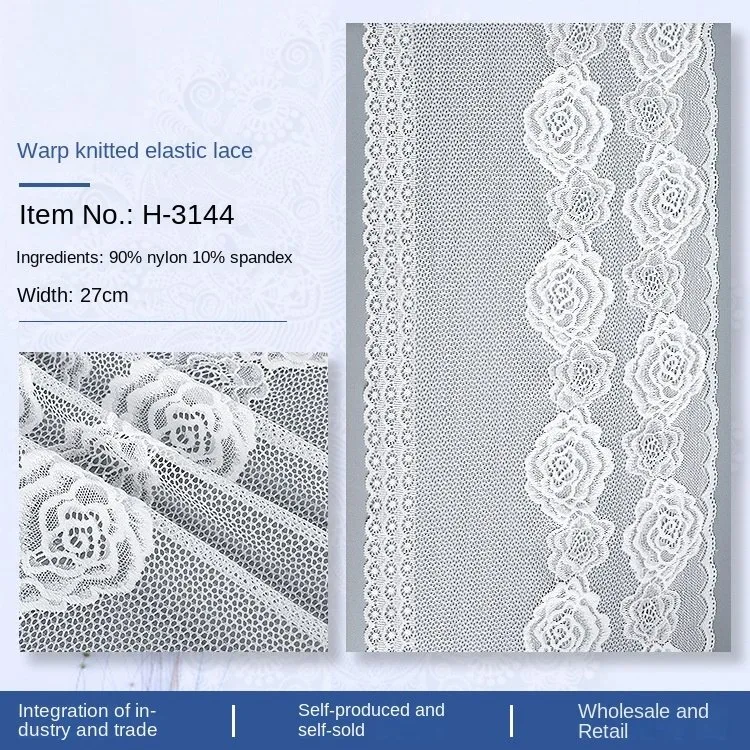 Accesorios de ropa interior de boda de tela de encaje no elástico de nailon Wave