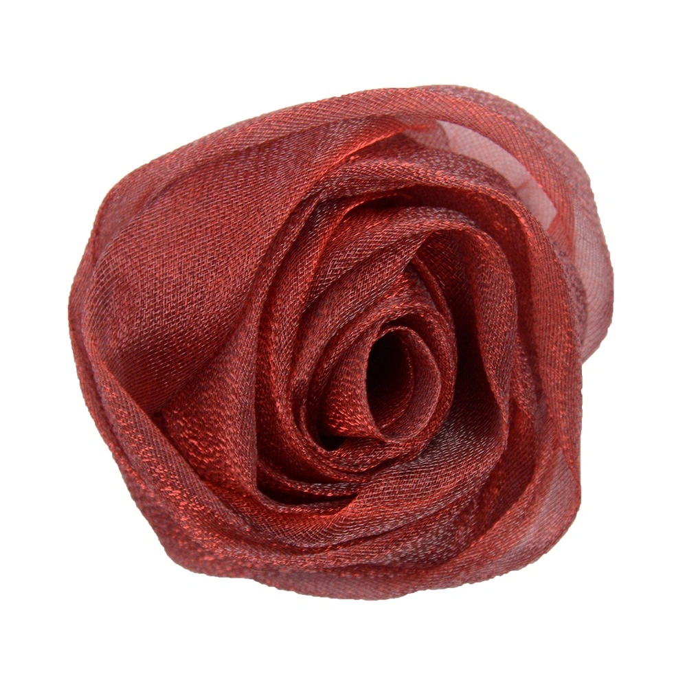 5cm Organza Stereo Rose DIY Corsage Kleidung Hut Dekoration Tuch Blumenzubehör