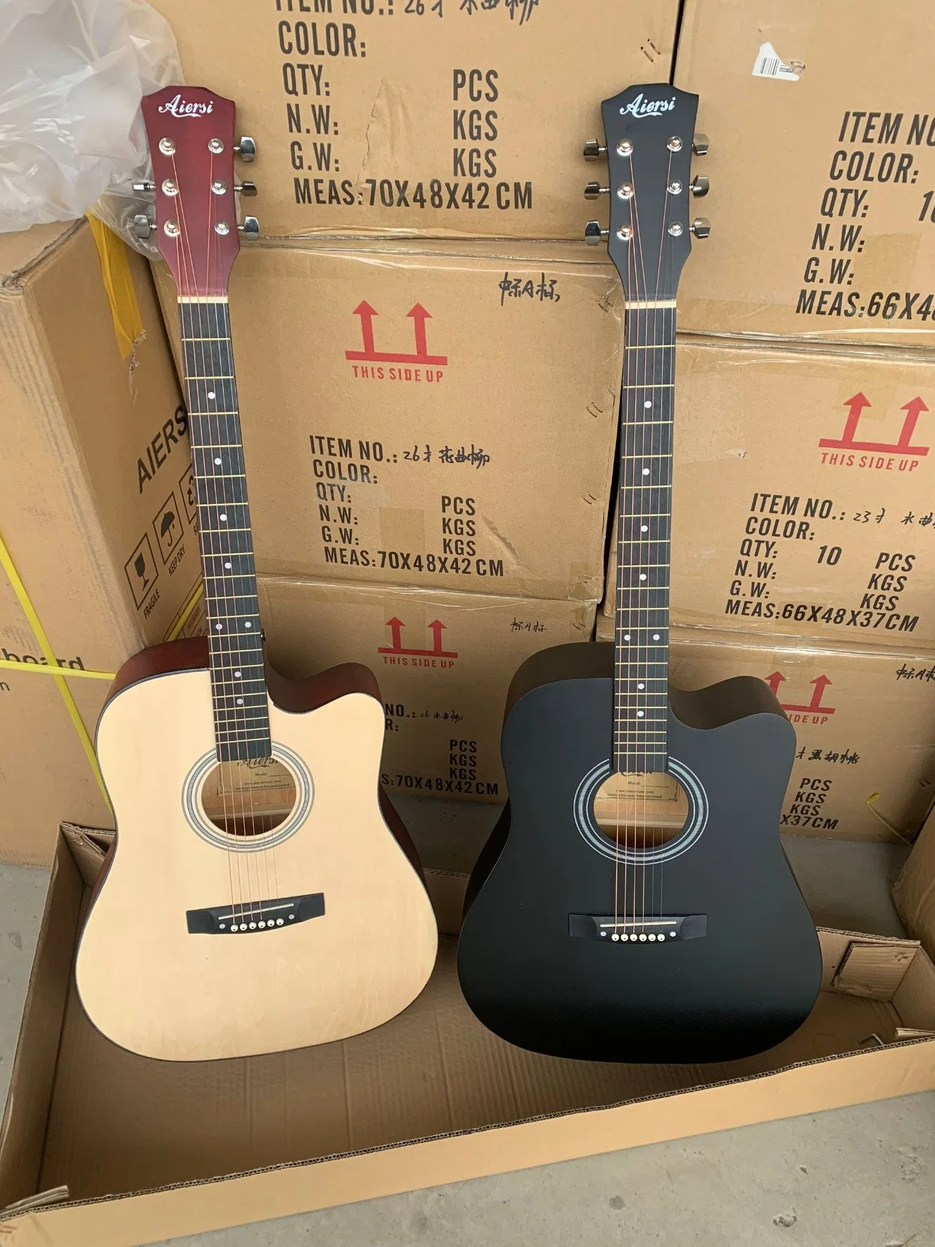 Custom Brand Cheap Cor Basswood Acoustic Guitar Steel String Practice Instrumentos folclóricos