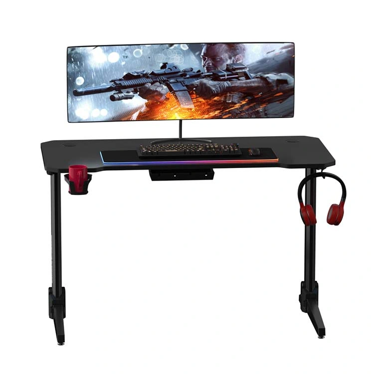 Neues Design Professionelle Cool Z-Form stehend Moderne Höhe verstellbare LED RGB Computer Tisch PC Gaming Schreibtisch