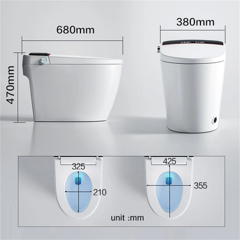 Modern Chinese Ceramic Floor Mounted Remote Control Toilet Bowl with Automatic Operation Dual-Flush Intelligent Bathroom Commode