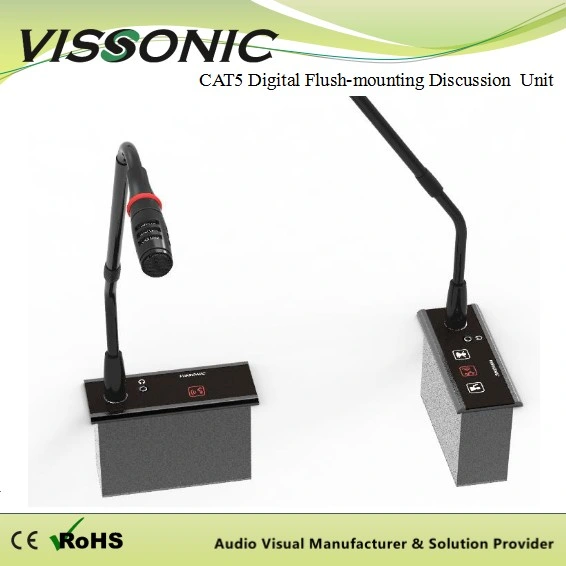 Conference Room Embedded Microphone Cat5 Digital Discussion Chairman Unit