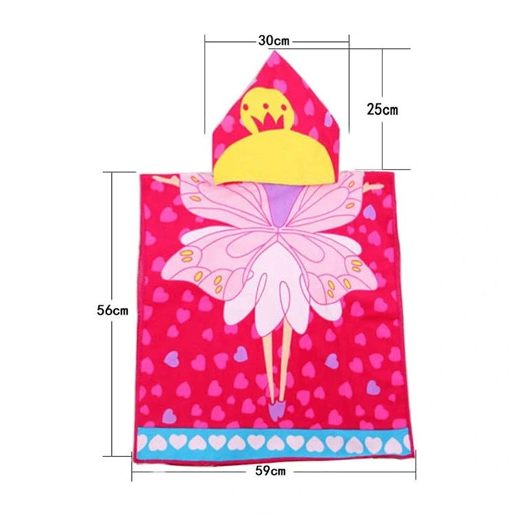 Microfiber Quick Dry Child Poncho Hooded Poncho Towel