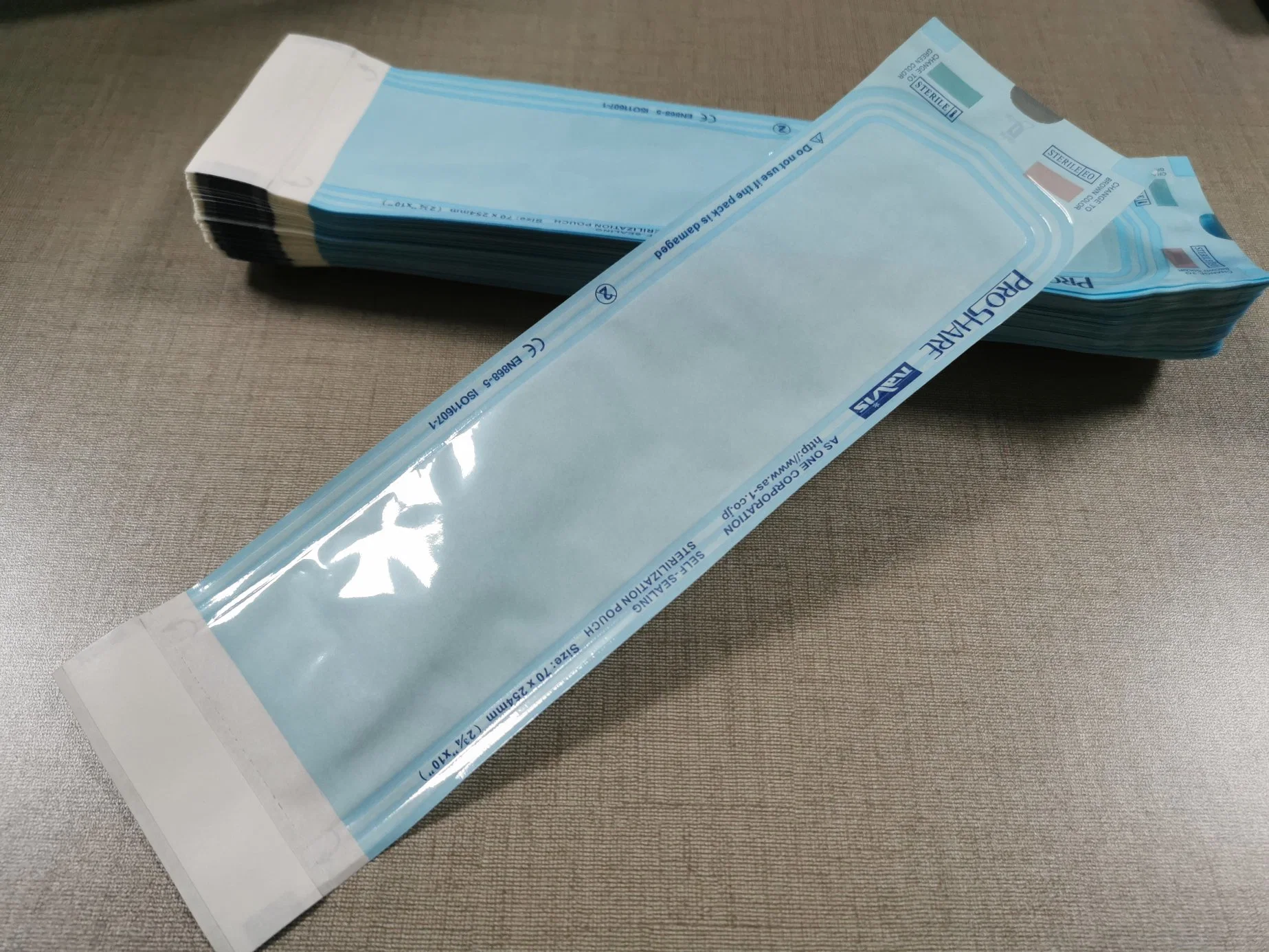 Self-Sealing Eo Steam/Autoclave Sterilization Blue Complex Film Pouch