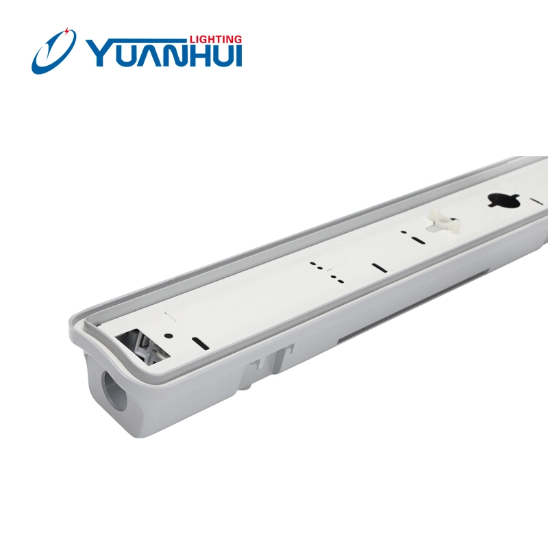 for T8 with Metal Reflector LED Fluorescent IP65 Install Double or Single Tube LED Waterproof Light