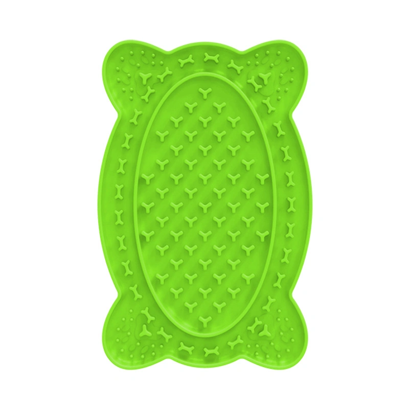 Silicone Chien Léchant Plateau Salle de Bain pour Animaux Tapis de Nourriture Lente en Silicone Appareil de Léchage pour Animaux Plateau d'Aspiration pour Alimentation Lente avec Conception Antidérapante