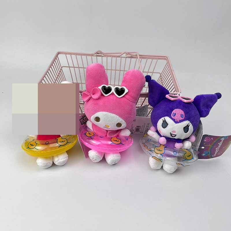 Ruunjoy Anime Sanrio peluche porte-clés animal bourré Kuromi Ma mélodie Porte-clés en peluche