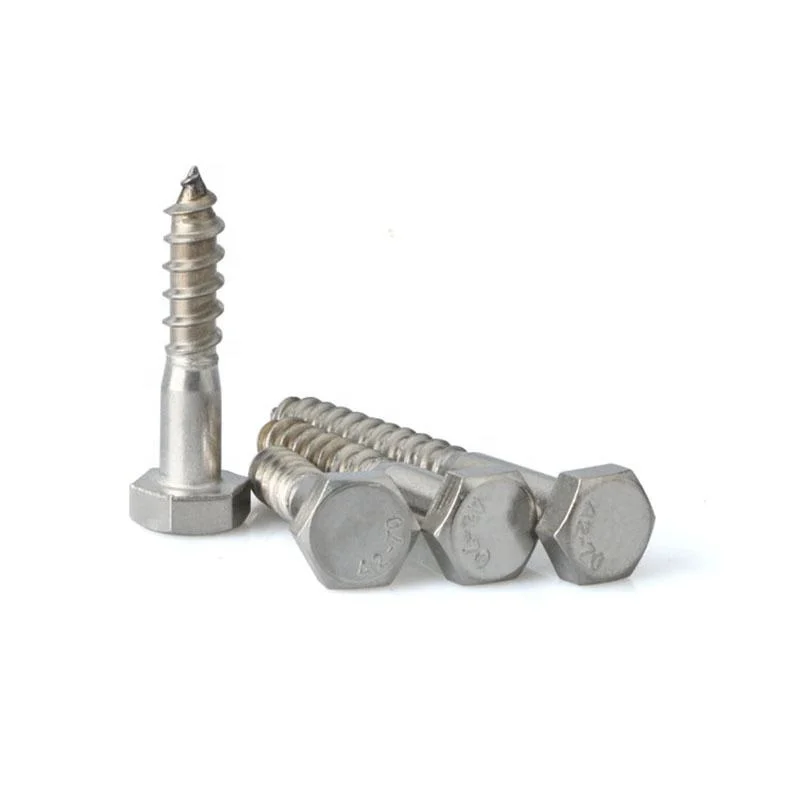 DIN571 Carbon Steel Self-Tapping Screws External Hex M6 M8 M10 M12 Zinc-Plated Lengthened Wood Screws