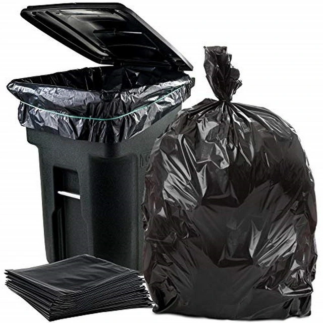 Custom Black Plastic Restaurant Kitchen 3mil Contractor Trash Bin Liner Garbage Bags