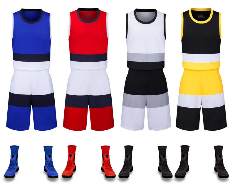 Color horizontal de los hombres y mujeres del deporte al aire libre de poliéster de traje de Baloncesto de ropa deportiva uniformes