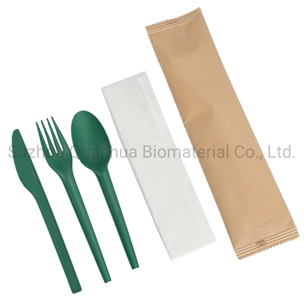 Food Grade Eco Cpla Compostable Biodegradable Disposable Fork Knife Spoon