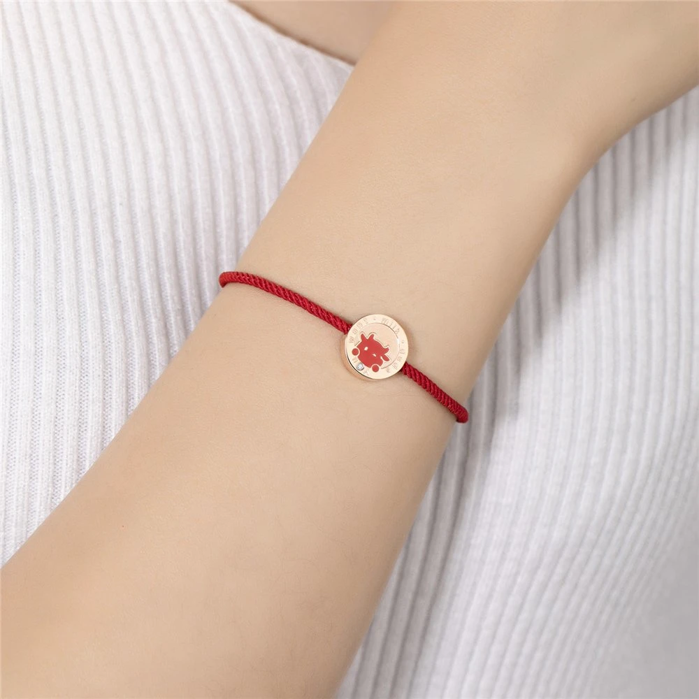 Women Red Rope Bracelet Fashion Jewelry Gold Charm Bracelet for Lady Gift