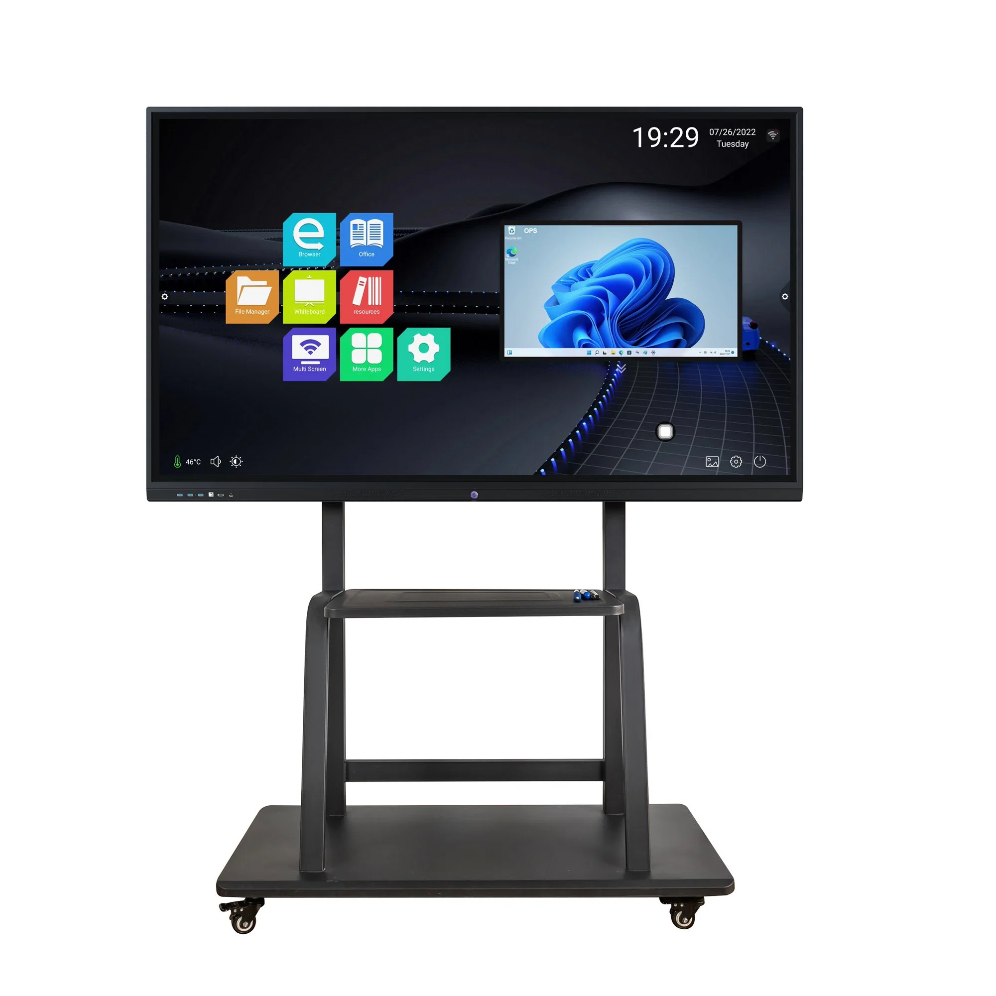 Infrared LED Touch Computer Touch Interactive Flat Panel Smart Board Miboard Kiosk Conference Meeting Whiteboard 75" Inch Dual System